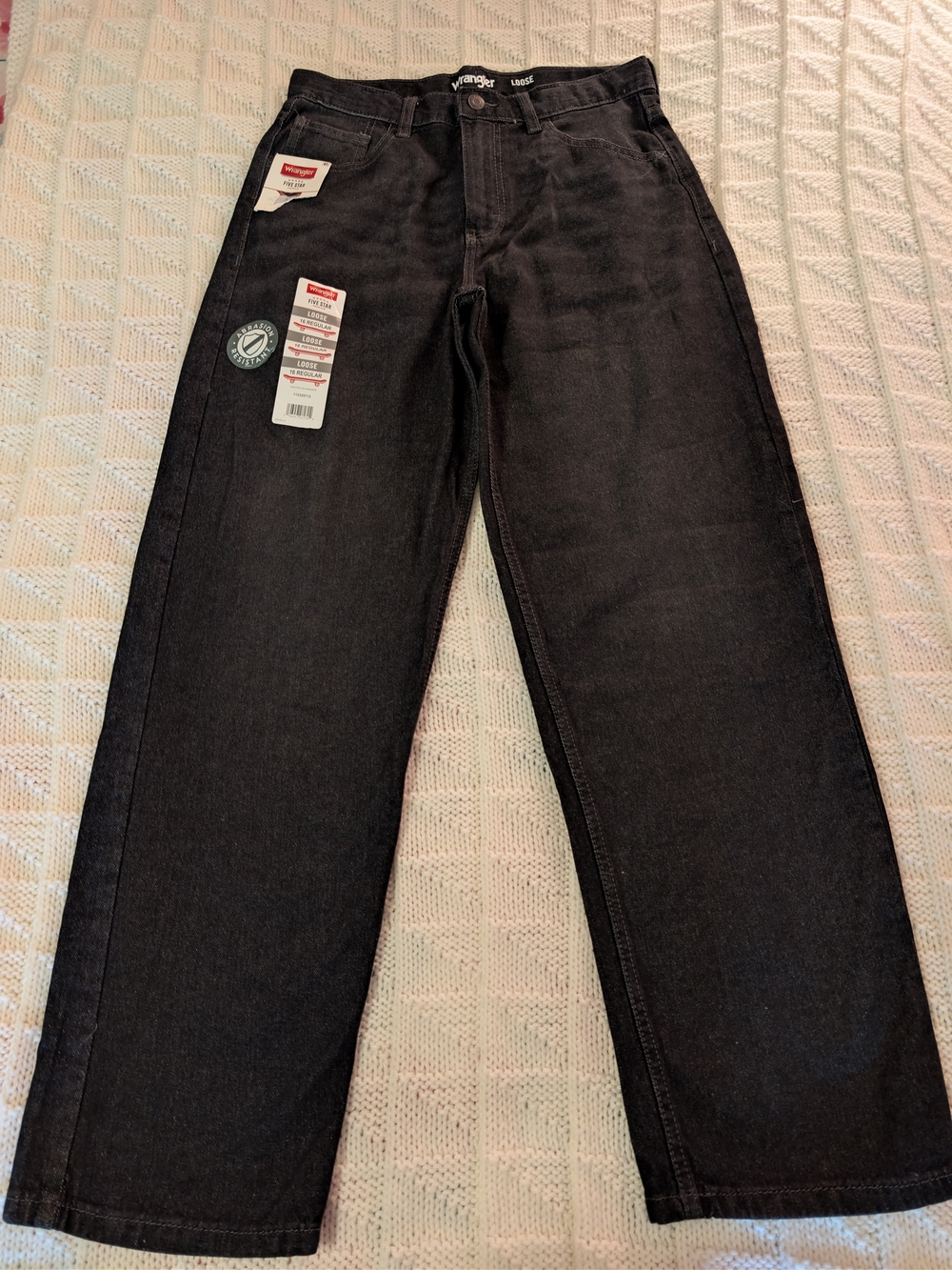 Wrangler Boy's Black Straight-Leg Jeans
